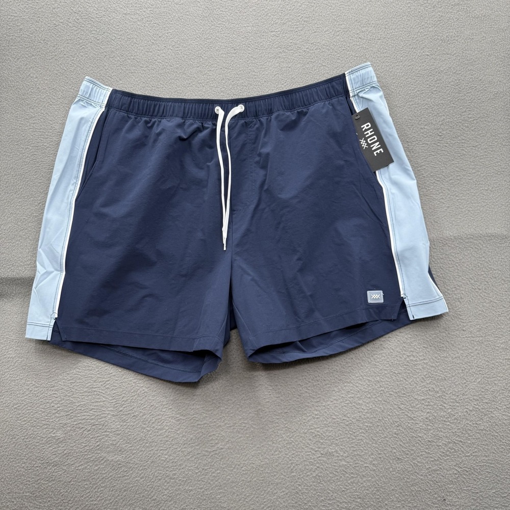 Rhone Swim Shorts Mens 2XL Blue Colorblock Riptide 6 Inseam Trunks Quick‎ Dry